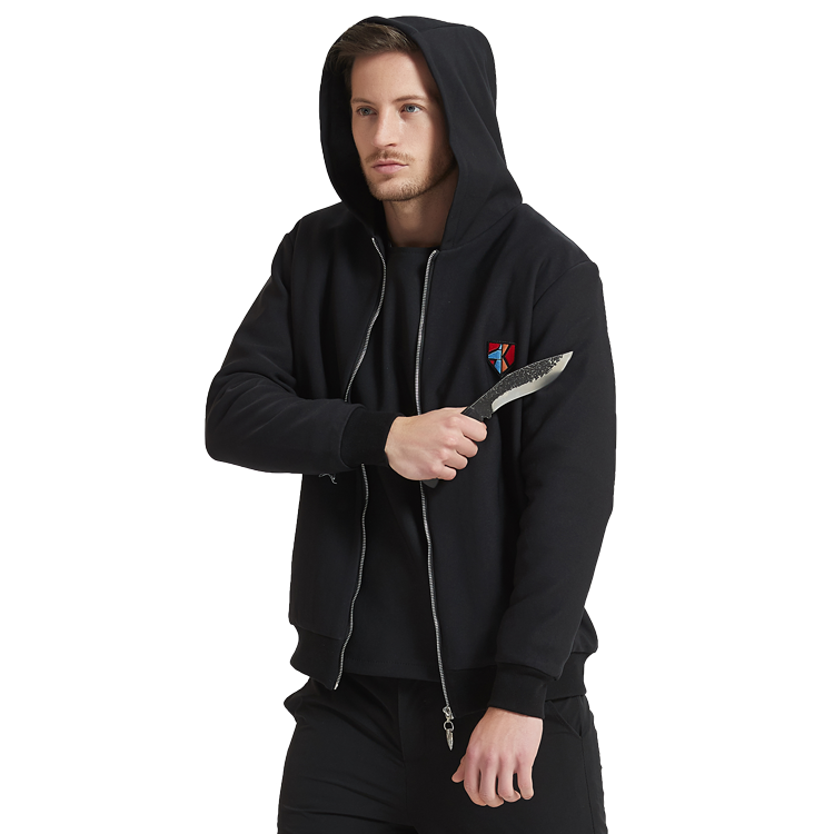 WEAR A STAB-RESISTANT HOODED COAT ANTI CUT ZIPPER JACKET AND A LONG JO ...